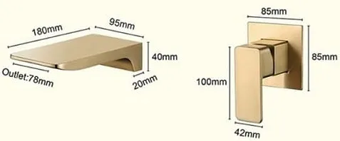 Bản vẽ kỹ thuật Vòi Chậu Lavabo Âm Tường Màu Đen Miken MKV-600004B
