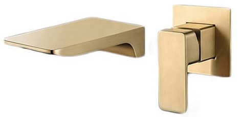 Vòi Chậu Lavabo Âm Tường Màu Vàng Miken MKV-600004G