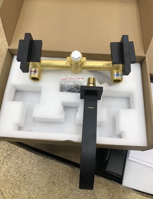 Vòi Chậu Lavabo Âm Tường Màu Đen Miken MKV-600009B