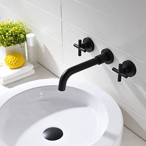Vòi Chậu Lavabo Âm Tường Màu Đen Miken MKV-600002B