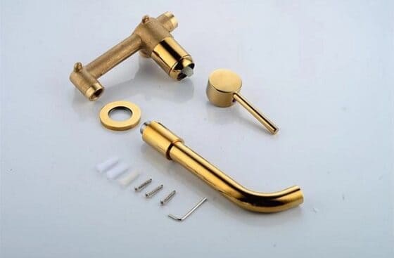 Vòi Chậu Lavabo Âm Tường Màu Vàng Miken MKV-600003GB