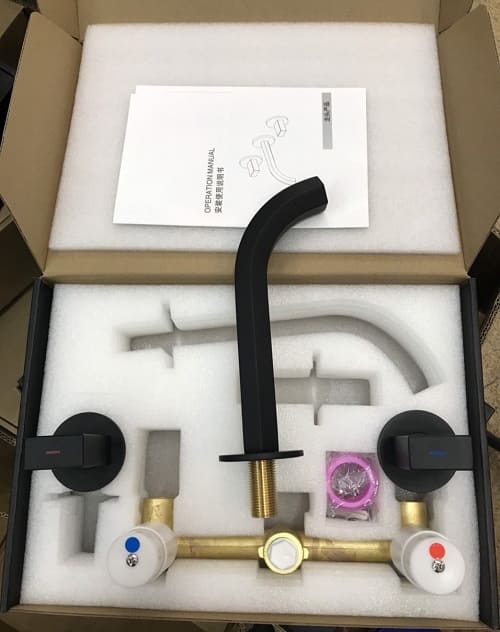 Vòi Chậu Lavabo Âm Tường Màu Đen Miken MKV-600006B