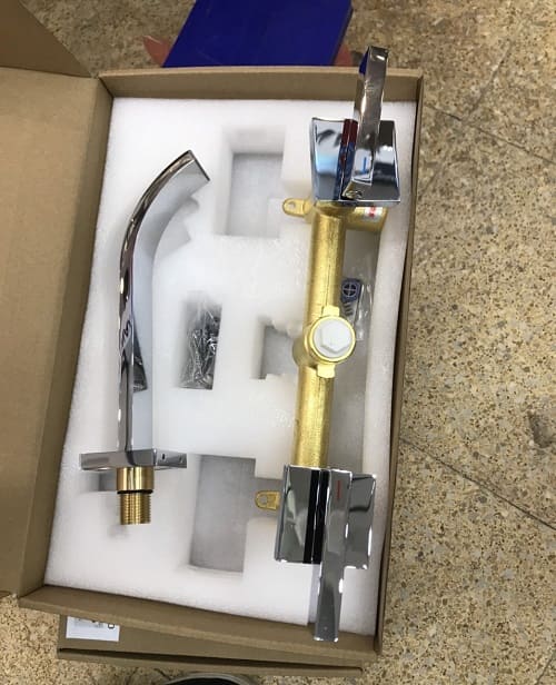 Vòi Chậu Lavabo Âm Tường Màu Bạc Miken MKV-600009