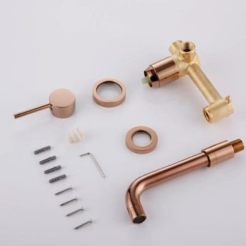 Vòi Chậu Lavabo Âm Tường Màu Hồng Vàng Miken MKV-600010RG