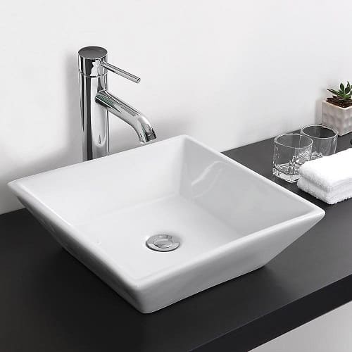 Chậu rửa lavabo đặt bàn màu trắng Miken MKC-2069
