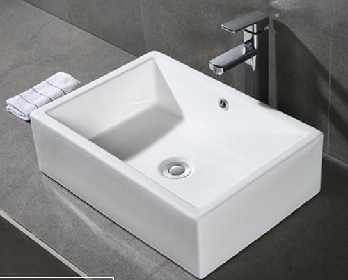 Chậu rửa lavabo đặt bàn màu trắng Miken MKC-2079
