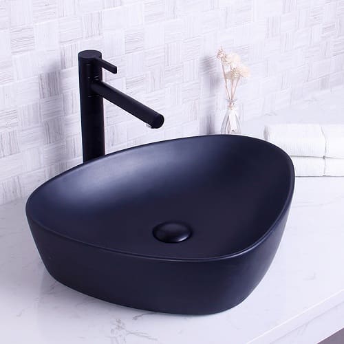 Chậu rửa lavabo đặt bàn màu đen Miken MKC-2203