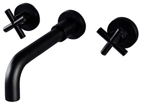 Vòi Chậu Lavabo Âm Tường Màu Đen Miken MKV-013