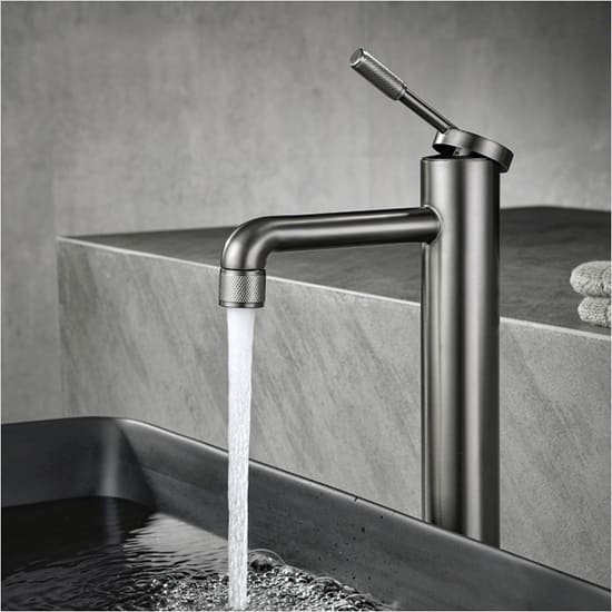 Vòi Chậu Lavabo Nóng Lạnh Màu Đen Thân Cao Miken MK-600013G