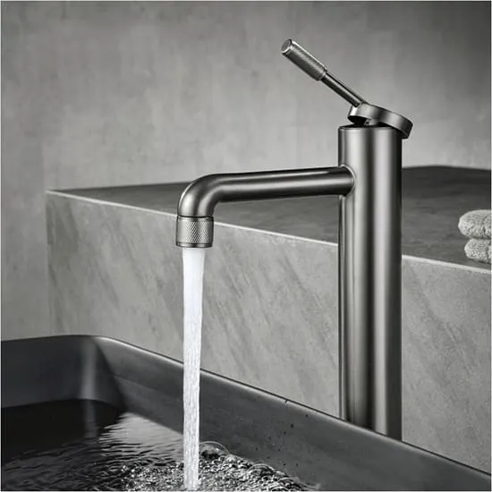Vòi Chậu Lavabo Nóng Lạnh Màu Đen Thân Cao Miken MK-600013G
