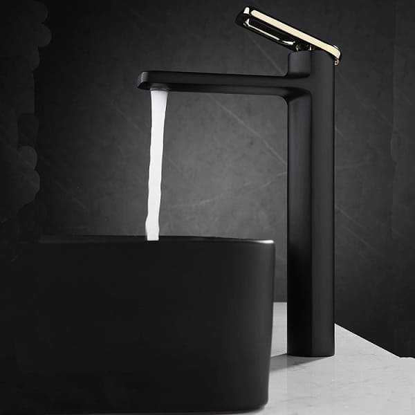 Vòi Chậu Lavabo Nóng Lạnh Màu Đen Thân Cao Miken MK-8031B