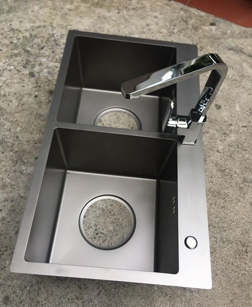 Chậu rửa bát 2 hố cân Handmade inox304 Miken MKRB-8045NC 