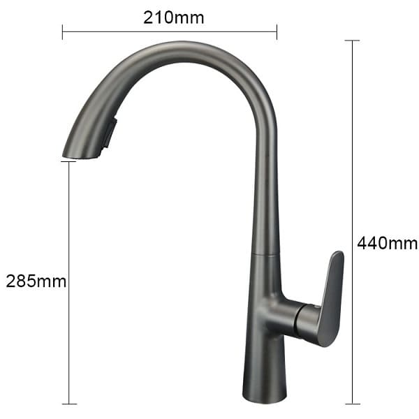 Vòi chậu rửa bát nóng lạnh màu ghi Miken MK-0578GR