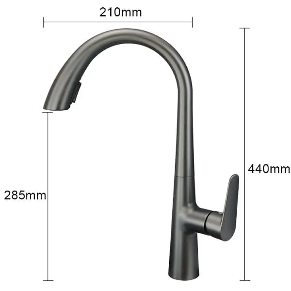 Vòi chậu rửa bát nóng lạnh màu ghi Miken MK-0578GR