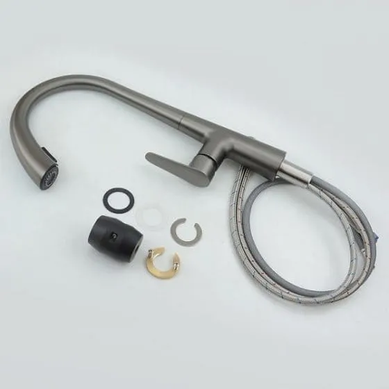 Vòi chậu rửa bát nóng lạnh màu ghi Miken MK-0578GR