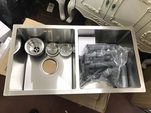 Chậu rửa bát 2 hố cân Handmade inox304 Miken MKRB-8345C