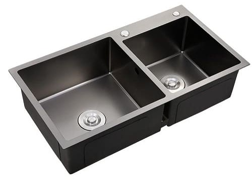 Chậu rửa bát 2 hố lệch Handmade inox304 Miken MKRB-8345NL