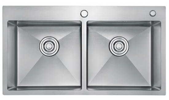Chậu rửa bát 2 hố lệch Handmade inox304 Miken MKRB-8545C