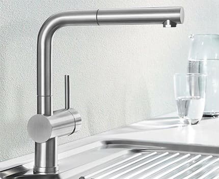 Vòi chậu rửa bát nóng lạnh dây rút Miken MK-2021B