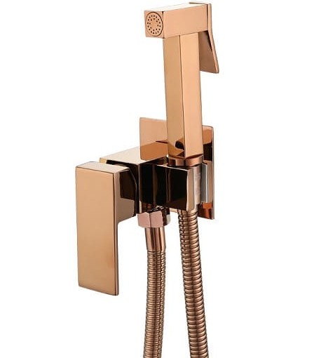 Vòi xịt vệ sinh nóng lạnh màu vàng hồng Miken F-7502RG