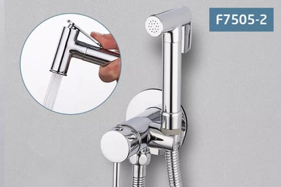 Vòi xịt vệ sinh nóng lạnh âm tường Miken F-7505W-2