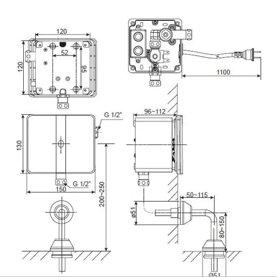 Bản vẽ kỹ thuật Van xả cảm ứng Miken MKV-C3028