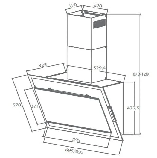 Máy hút mùi kính vát Canzy CZ-369T GLASS