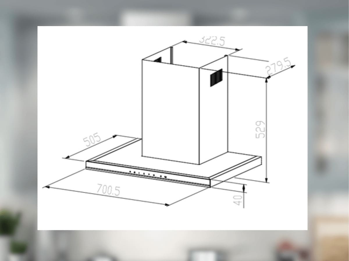 Bản vẽ kỹ thuật máy hút mùi toa ngang Canzy CZ-TS700SS