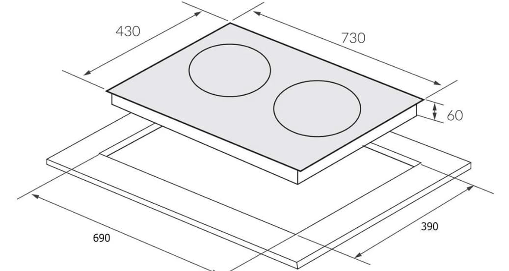 Bản vẽ kỹ thuật Bếp Điện Từ kết hợp hút Canzy CZ-TL0887     