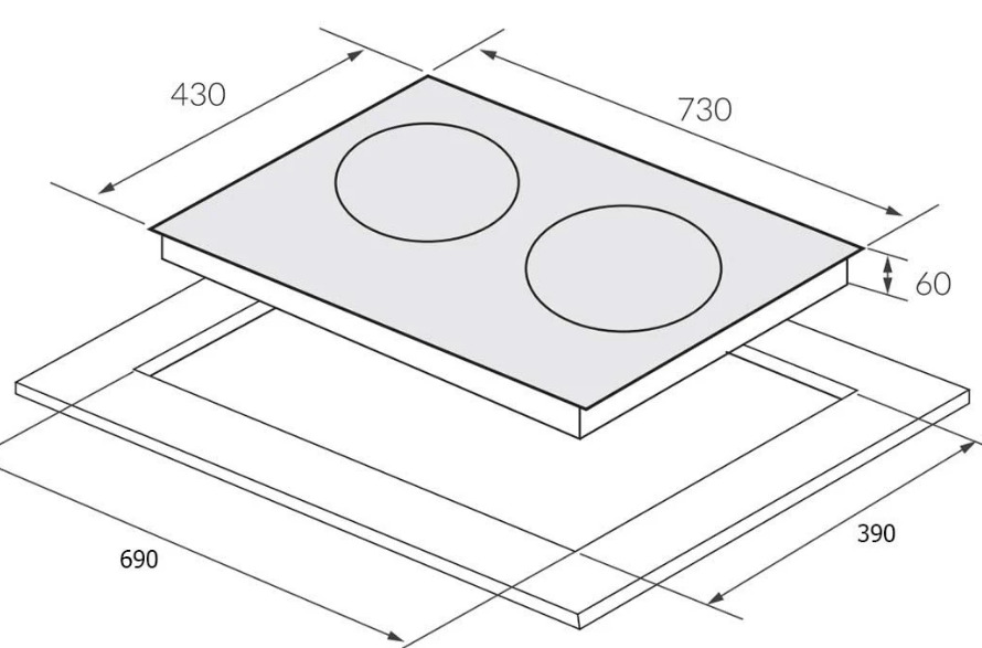 Bản vẽ kỹ thuật Bếp Điện Từ Canzy CZ-TL1022