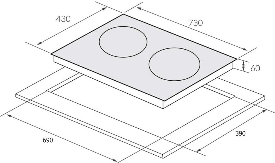 Bản vẽ kỹ thuật Bếp Điện Từ Canzy CZ-TL55DT