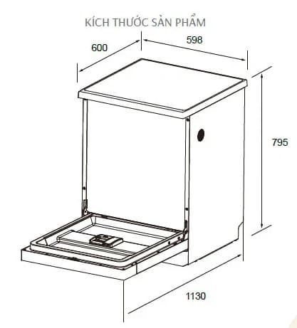 Bản vẽ kỹ thuật Máy Rửa Bát Canzy CZ-BHN14BTC SERIE 8