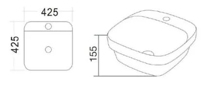 Bản vẽ kỹ thuật Chậu rửa Lavabo bán âm bàn Clara CB-1147