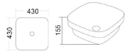 Bản vẽ kỹ thuật chậu rửa Lavabo bán âm bàn Clara CB-1149