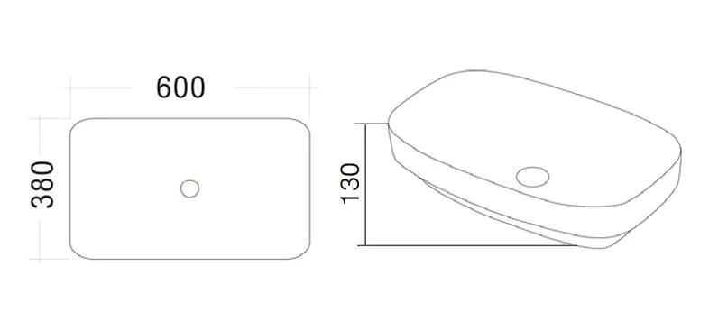 Bản vẽ kỹ thuật Chậu rửa Lavabo bán âm bàn Clara CB-1150
