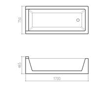 Bản vẽ kỹ thuật bồn tắm nhựa 1.5m nhập khẩu Clara CBT-101 
