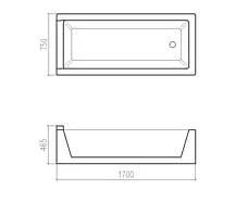 Bản vẽ kỹ thuật bồn tắm nhựa 1.5m nhập khẩu Clara CBT-101 