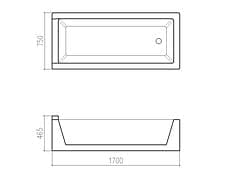 Bồn tắm nhựa 1.7m nhập khẩu Clara CBT-101B