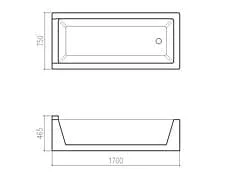 Bồn tắm nhựa 1.7m nhập khẩu Clara CBT-101B