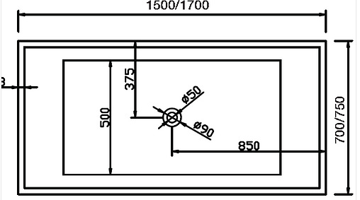 Bản vẽ kỹ thuật Bồn tắm nhựa 1.5m nhập khẩu Clara CBT-142S