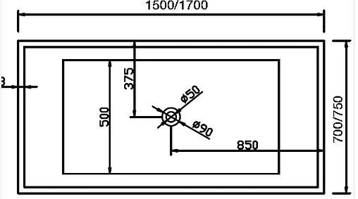 Bản vẽ kỹ thuật Bồn tắm nhựa 1.5m nhập khẩu Clara CBT-142S