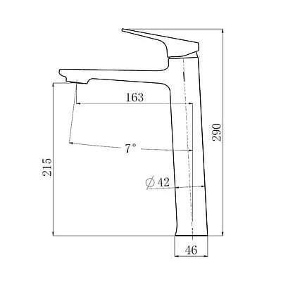 Bản vẽ kỹ thuật Vòi Chậu Lavabo Nóng Lạnh Thân Cao Clara CF-36352