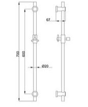 Bản vẽ kỹ thuật thanh trượt sen tắm Clara CSB-02