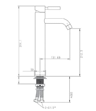Bản vẽ kỹ thuật vòi châu nóng lạnh Clara CF-29402