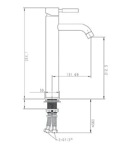 Bản vẽ kỹ thuật vòi châu nóng lạnh Clara CF-29402
