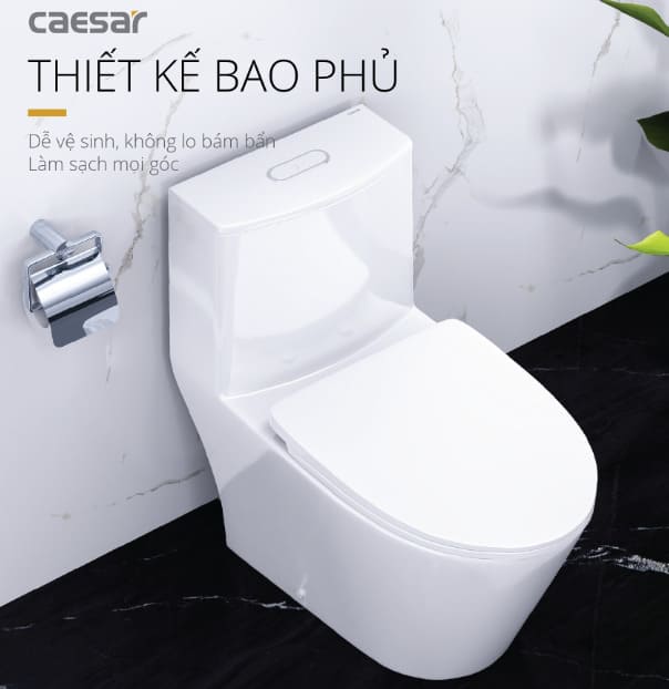 Bồn cầu 1 khối nắp êm Caesar C1363