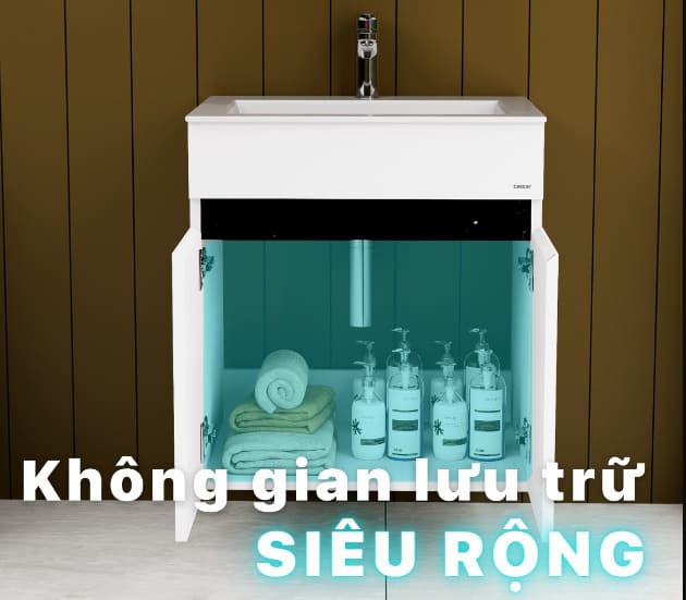 Tủ Treo Phòng Tắm Kèm chậu Caesar LF5017 + EH15017AV