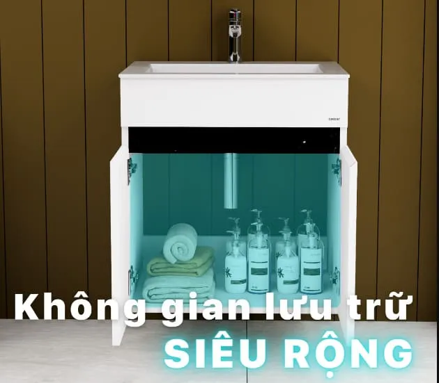 Tủ Treo Phòng Tắm Kèm chậu Caesar LF5017 + EH15017AV