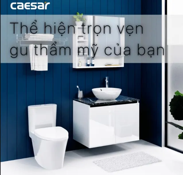 Tủ Treo Phòng Tắm Kèm chậu Caesar L5215 + EH48002AV