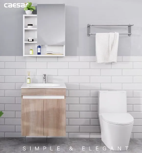 Tủ Treo Phòng Tắm Kèm chậu Caesar LF5024 + EH15024AW7V